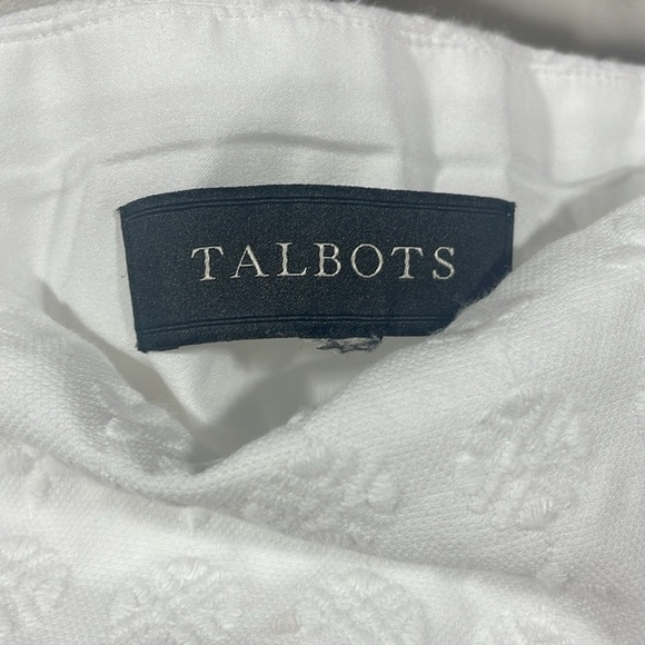 Talbots White Knee-Length embroidered with eyelet lace hem Pencil Skirt - Picture 3 of 4